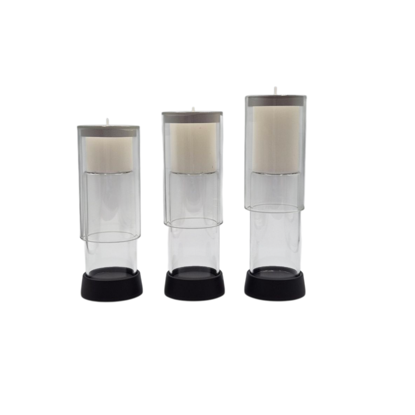 Clear Glass Black Base Candelabra Jasmine ❤️ New try it now!