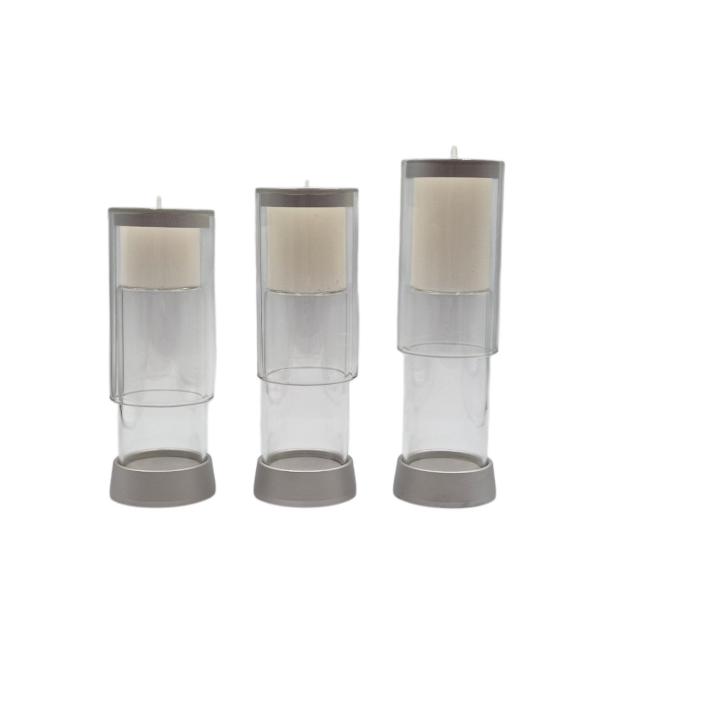 Clear Glass Silver Base Candelabra Jasmine ❤️ New try it now!