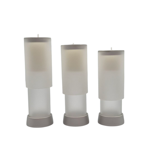 Frosted Glass Silver Base Candelabra Jasmine ❤️ New try it now!